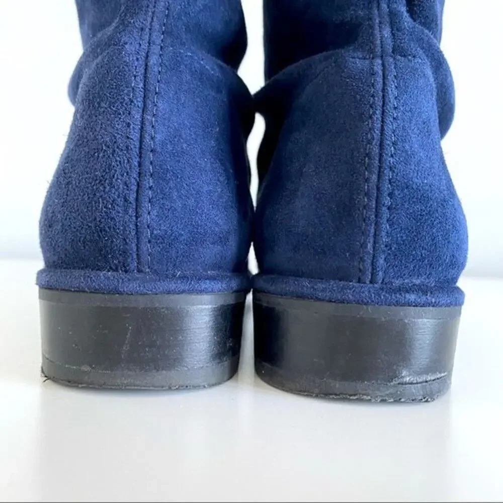 Stuart Weitzman Lowland Over-The-Knee Suede Boots in Navy Size 5